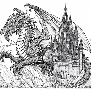 Dragons: A Coloring Book (Digital Download-PDF)