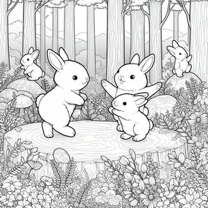 Bouncing Bunnies Coloring Book (Digital Download-PDF)